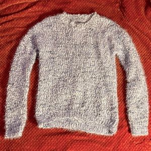 Blue & white fuzzy cozy sweater